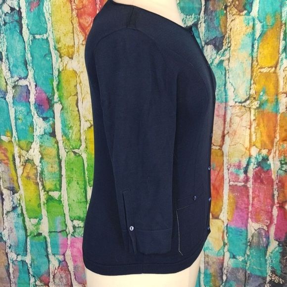 Audrey Talbott Carmel Navy Blue Button Down Cardigan - Picture 7 of 16